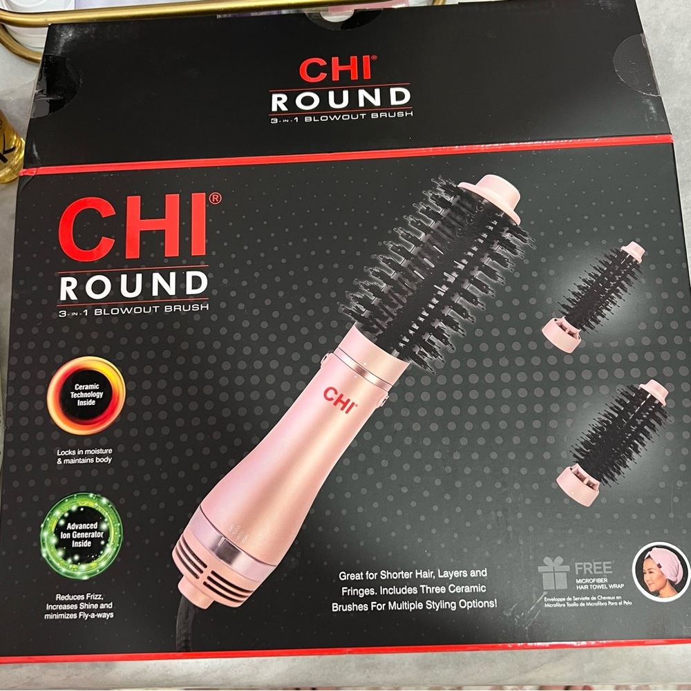 CHI Round 3-in-1 Blowout Brush - Pink